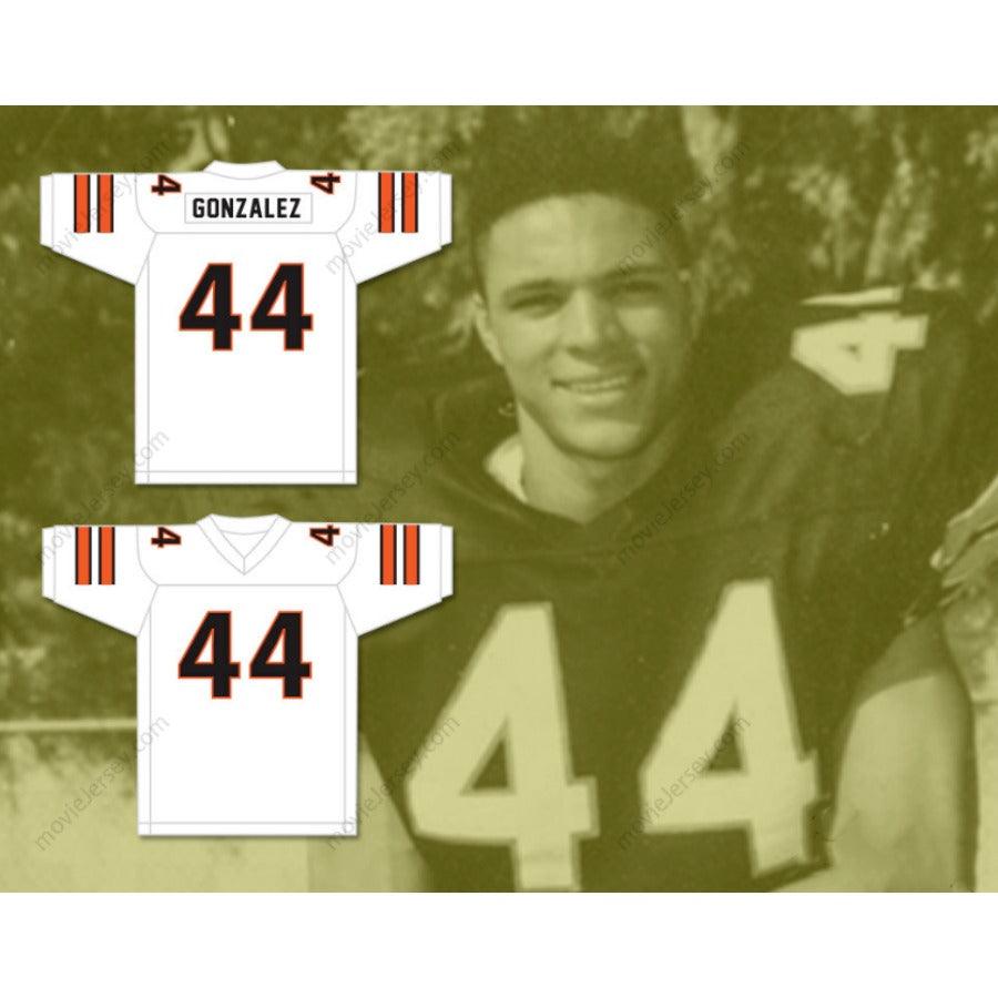 CUSTOM ANY Name Number TONY GONZALEZ 44 HUNTINGTON BEACH HIGH SCHOOL OILERS WHITE FOOTBALL JERSEY Top Stitched S-6XL