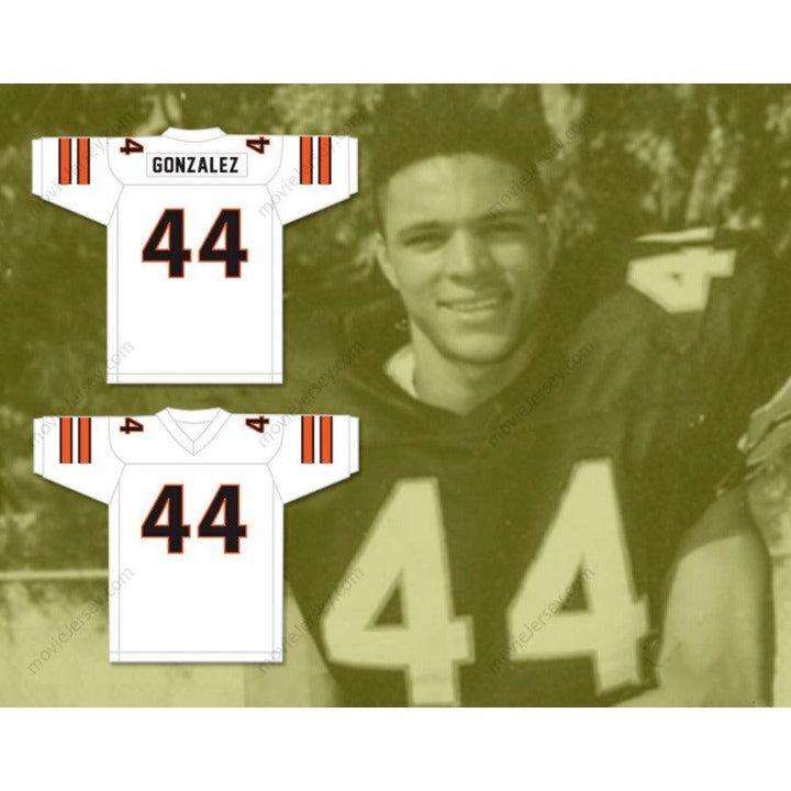 CUSTOM ANY Name Number TONY GONZALEZ 44 HUNTINGTON BEACH HIGH SCHOOL OILERS WHITE FOOTBALL JERSEY Top Stitched S-6XL