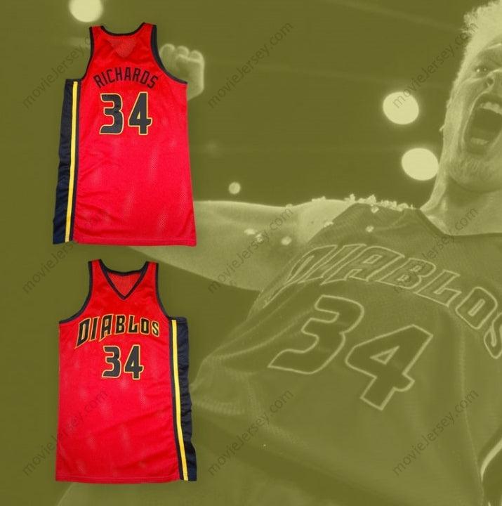 CUSTOM ANY Name Number ELLIOT RICHARDS 34 DIABLOS BASKETBALL JERSEY BEDAZZLED Top Stitched S-6XL