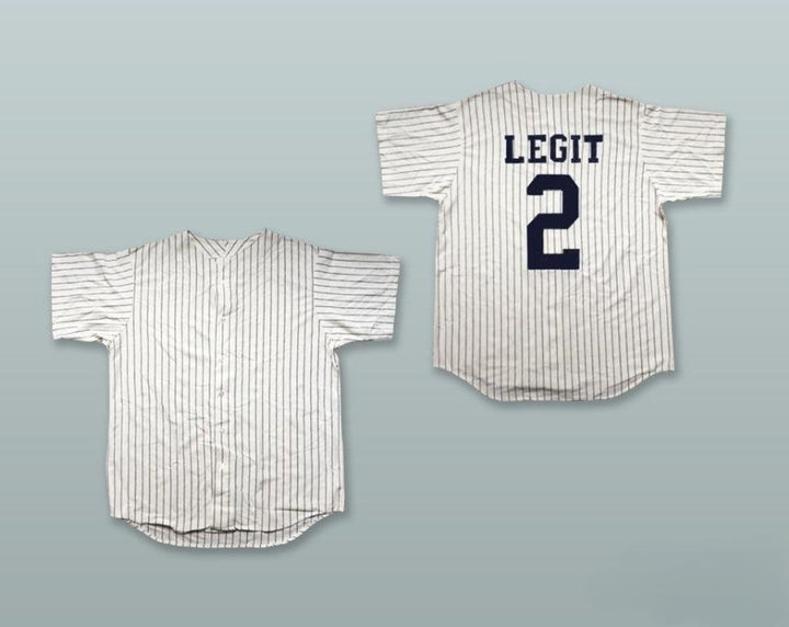 Custom Any Name Number 2 LEGIT WHITE PINSTRIPED BASEBALL JERSEY Top Stitched S-6XL