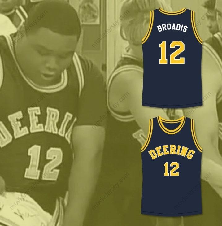 CUSTOM ANY Name Number HANG TIME TEDDY BROADIS 12 DEERING TORNADOS HIGH SCHOOL BASKETBALL JERSEY Top Stitched S-6XL
