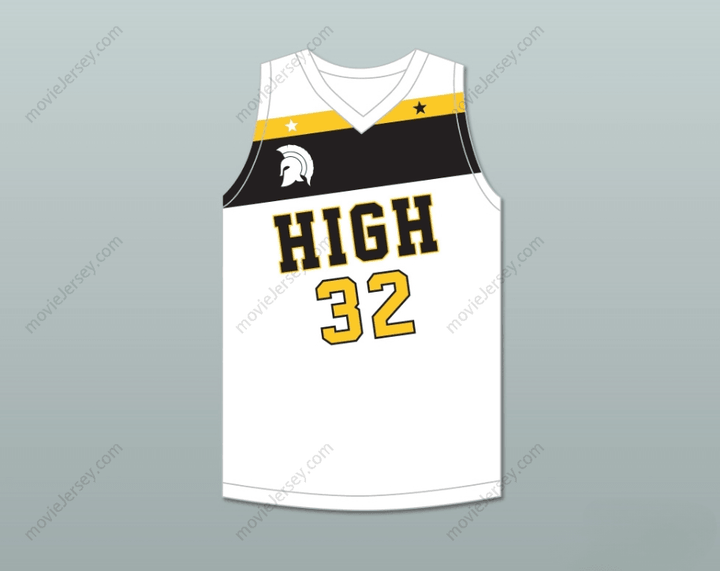 CUSTOM ANY Name Number DRAYMOND GREEN 32 SAGINAW HIGH SCHOOL TROJANS WHITE BASKETBALL JERSEY 1 Top Stitched S-6XL