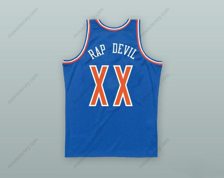 CUSTOM ANY Name Number MGK XX RAP DEVIL OLD SCHOOL BLUE BASKETBALL JERSEY Top Stitched S-6XL