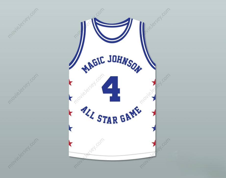CUSTOM ANY Name Number RON HARPER 4 MAGIC JOHNSON ALL STAR GAME WHITE BASKETBALL JERSEY 1988 MIDSUMMER NIGHT'S MAGIC CHARITY EVENT Top Stitched S-6XL