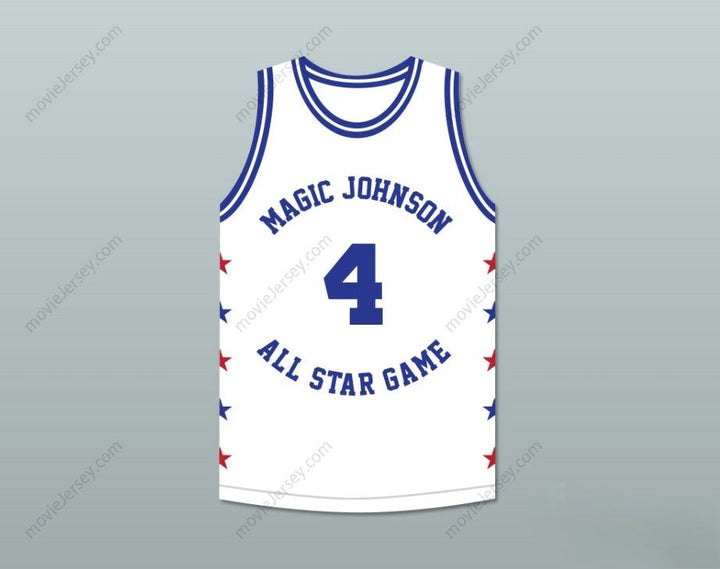 CUSTOM ANY Name Number RON HARPER 4 MAGIC JOHNSON ALL STAR GAME WHITE BASKETBALL JERSEY 1988 MIDSUMMER NIGHT'S MAGIC CHARITY EVENT Top Stitched S-6XL