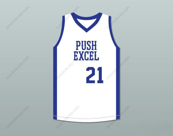 CUSTOM ANY Name Number DOMINIQUE WILKINS 21 PUSH EXCEL PRO BASKETBALL CLASSIC WHITE BASKETBALL JERSEY 1985 CHARITY EVENT Top Stitched S-6XL