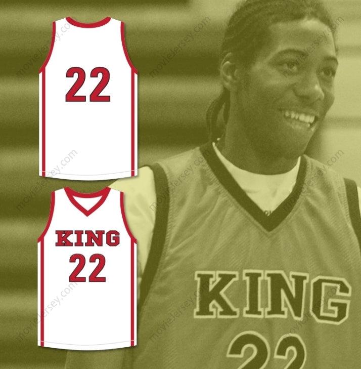 CUSTOM ANY Name Number KAWHI LEONARD 22 MARTIN LUTHER KING HIGH SCHOOL  WHITE BASKETBALL JERSEY 1 Top Stitched S-6XL