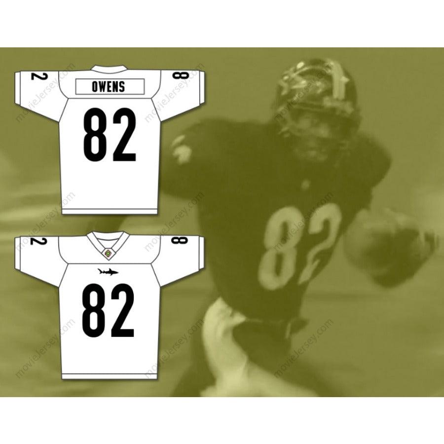 CUSTOM ANY Name Number TERRELL OWENS 82 MIAMI SHARKS WHITE TRIM Football Jersey Top Stitched S-6XL
