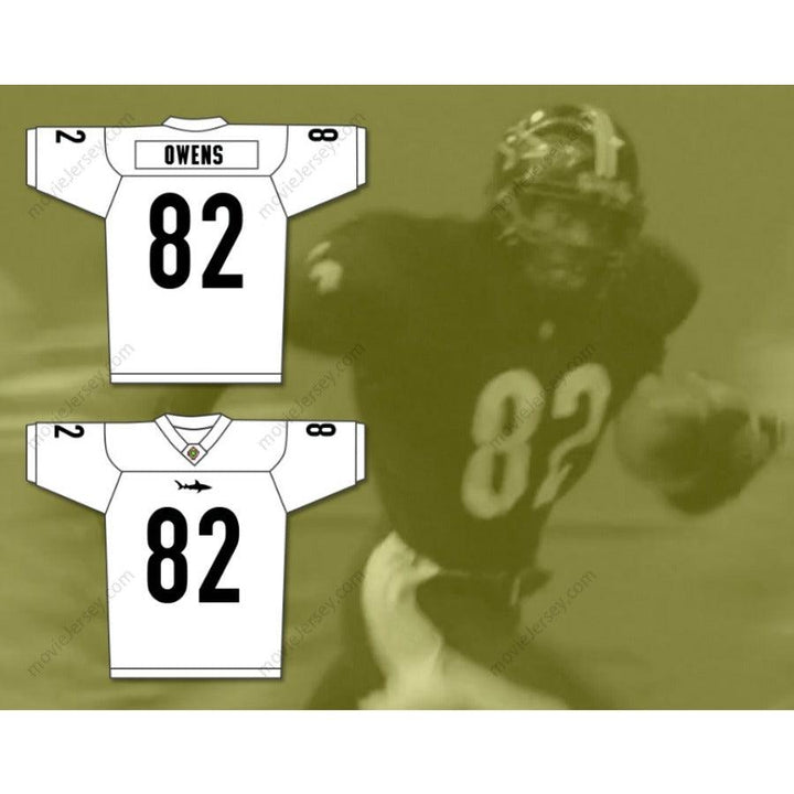 CUSTOM ANY Name Number TERRELL OWENS 82 MIAMI SHARKS WHITE TRIM Football Jersey Top Stitched S-6XL
