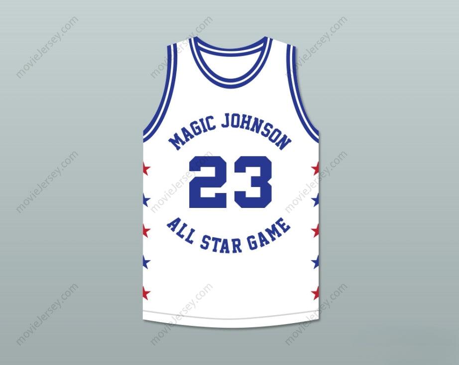 CUSTOM ANY Name Number MICHAEL  23 MAGIC JOHNSON ALL STAR GAME WHITE BASKETBALL JERSEY 1989 MIDSUMMER NIGHT'S MAGIC CHARITY EVENT Top Stitched S-6XL