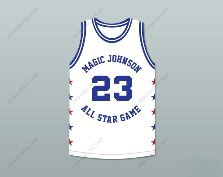 CUSTOM ANY Name Number MICHAEL  23 MAGIC JOHNSON ALL STAR GAME WHITE BASKETBALL JERSEY 1989 MIDSUMMER NIGHT'S MAGIC CHARITY EVENT Top Stitched S-6XL