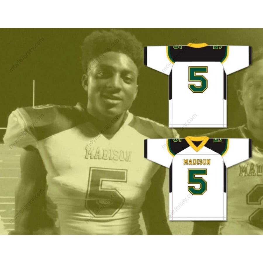 CUSTOM ANY Name Number DANNY GRAY 5 JAMES MADISON HIGH SCHOOL TROJANS WHITE Football Jersey Top Stitched S-6XL