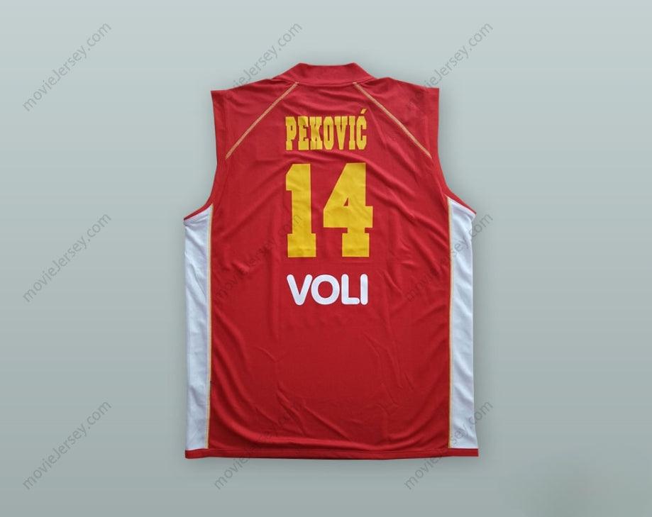 CUSTOM ANY Name Number NIKOLA PEKOVIC 14 MONTENEGRO RED BASKETBALL JERSEY Top Stitched S-6XL