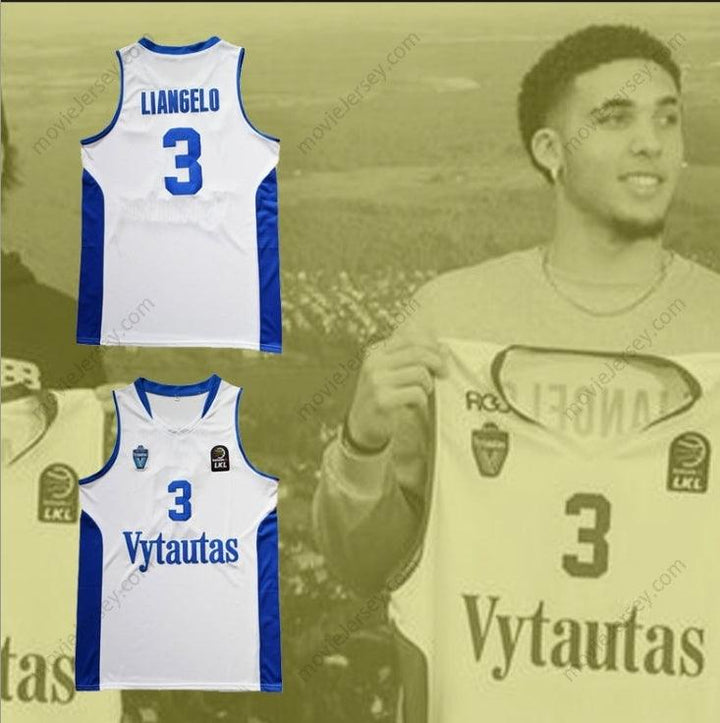 CUSTOM ANY Name Number LIANGELO BALL 3 LITHUANIA VYTAUTAS WHITE BASKETBALL JERSEY Top Stitched S-6XL