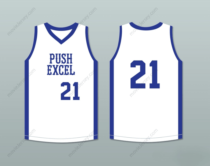 CUSTOM ANY Name Number DOMINIQUE WILKINS 21 PUSH EXCEL PRO BASKETBALL CLASSIC WHITE BASKETBALL JERSEY 1985 CHARITY EVENT Top Stitched S-6XL