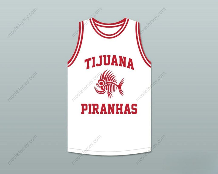CUSTOM ANY Name Number MARIO LOPEZ 23 TIJUANA PIRANHAS WHITE BASKETBALL JERSEY MEXICAN EXPANSION TEAM Top Stitched S-6XL