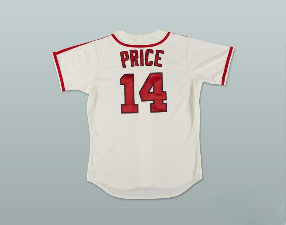 Custom Any Name Number DAVID PRICE 14 SMOKERS WHITE BASEBALL JERSEY Top Stitched S-6XL