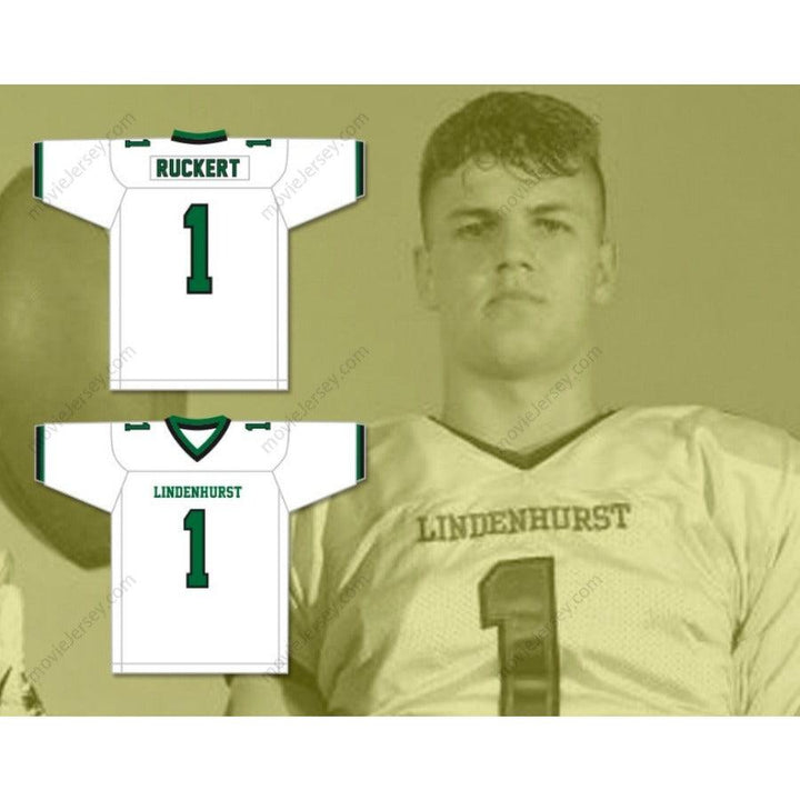 CUSTOM ANY Name Number JEREMY RUCKERT 1 LINDENHURST SENIOR HIGH SCHOOL BULLDOGS Football Jersey Top Stitched S-6XL