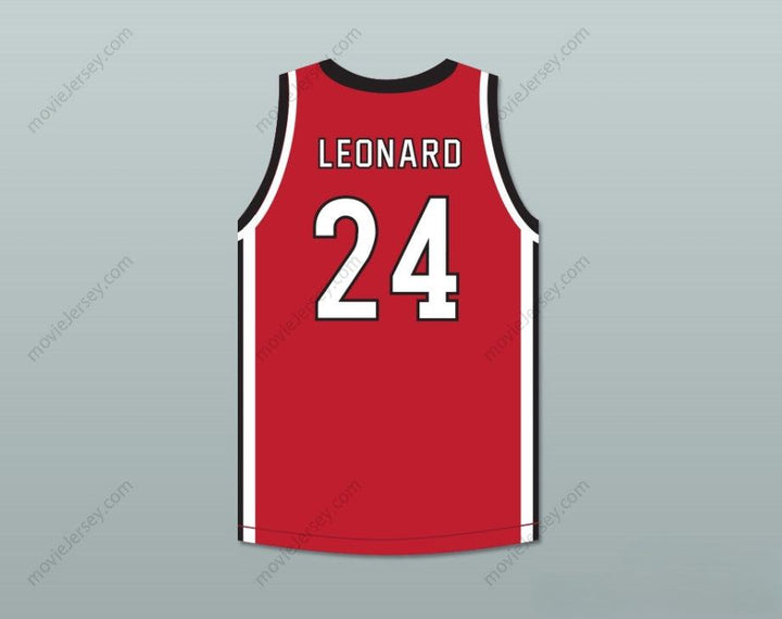 CUSTOM ANY Name Number KAWHI LEONARD 24 MARTIN LUTHER KING HIGH SCHOOL  RED BASKETBALL JERSEY 4 Top Stitched S-6XL