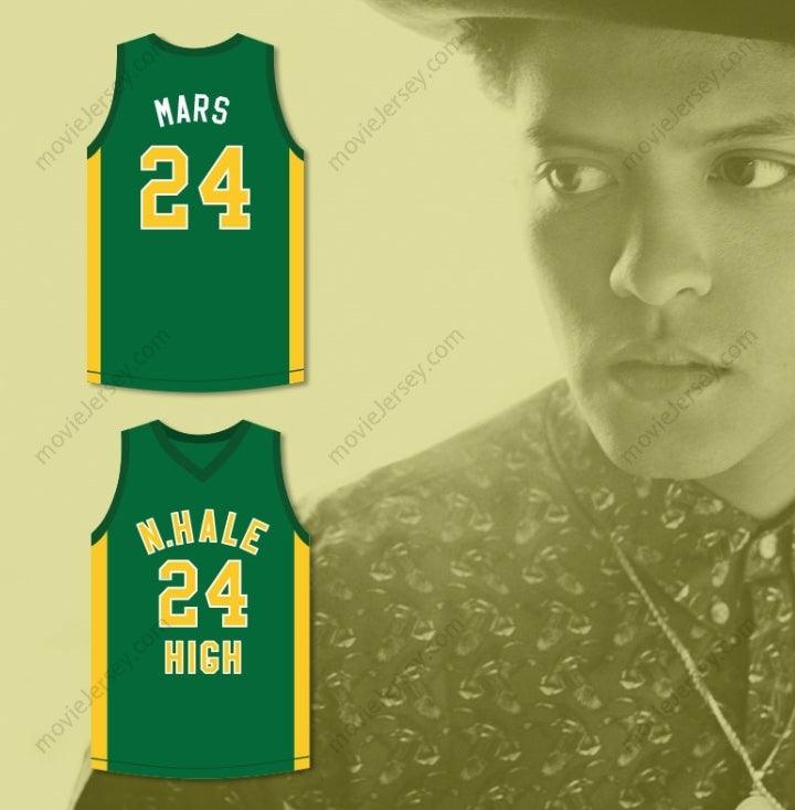 CUSTOM ANY Name Number BRUNO MARS 24 N. HALE HIGH SCHOOL BASKETBALL JERSEY YOUNG, WILD AND FREE Top Stitched S-6XL