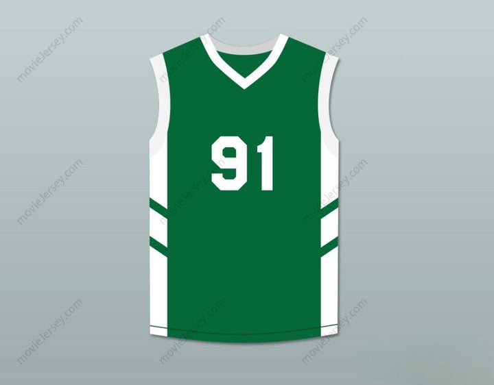CUSTOM ANY Name Number DENNIS RODMAN 91 GREEN BASKETBALL JERSEY DENNIS RODMAN'S BIG BANG IN PYONGYANG Top Stitched S-6XL