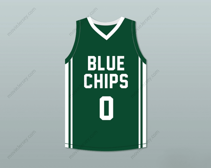 CUSTOM ANY Name Number LEBRON JAMES JR 0 BLUE CHIPS GREEN BASKETBALL JERSEY 2 Top Stitched S-6XL