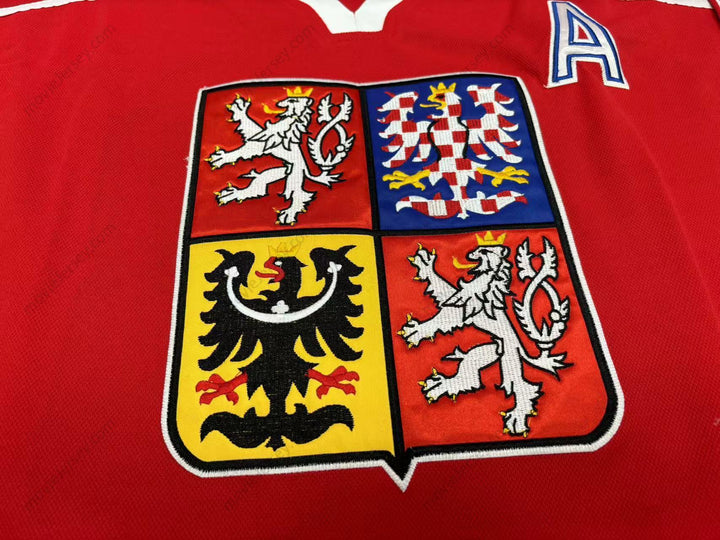 Custom Any Name Number JAROMIR JAGR 68 CZECH REPUBLIC NATIONAL TEAM RED HOCKEY JERSEY Stitched Top Stitched S-6XL