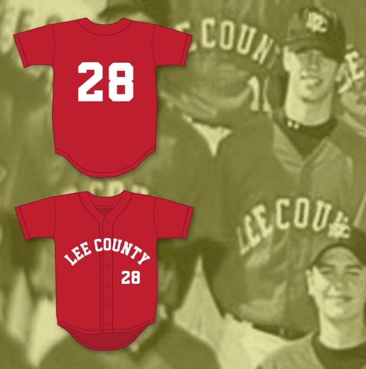 Custom Any Name Number BUSTER POSEY 28 LEE COUNTY HIGH SCHOOL TROJANS RED BASEBALL JERSEY 1 Top Stitched S-6XL