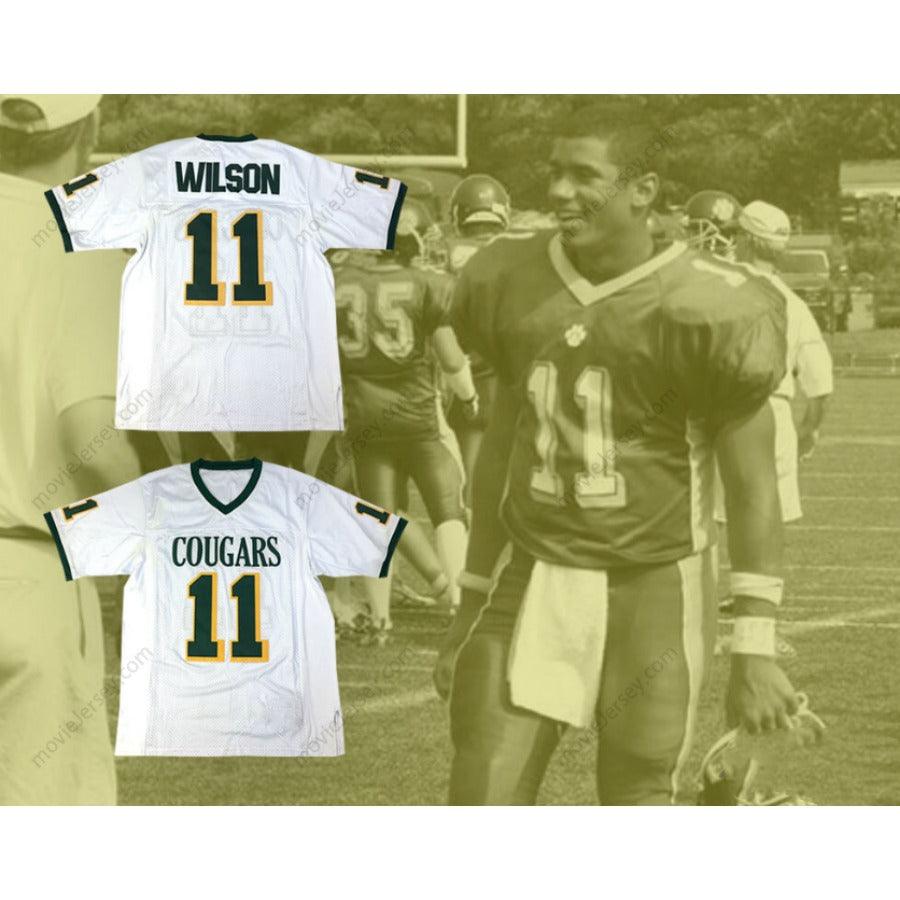 CUSTOM ANY Name Number RUSSELL WILSON 11 COLLEGIATE SCHOOL COUGARS WHITE FOOTBALL JERSEY Top Stitched S-6XL
