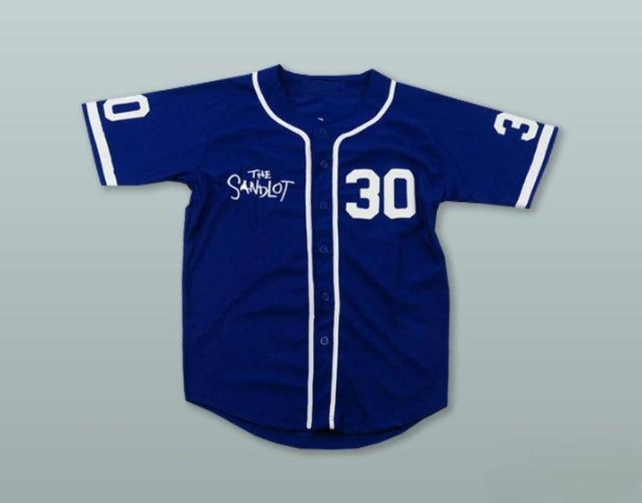 Custom Any Name Number BENNY RODRIGUEZ 30 THE SANDLOT BLUE BASEBALL JERSEY Top Stitched S-6XL