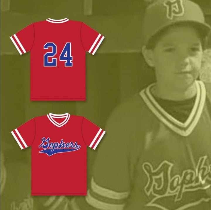 Custom Any Name Number CHUCK 24 GOPHERS LIITLE LEAGUE RED BASEBALL JERSEY LITTLE BIG LEAGUE Top Stitched S-6XL