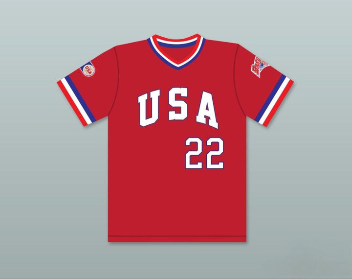 Custom Any Name Number BARRY LARKIN 22 1984 USA TEAM RED BASEBALL JERSEY Top Stitched S-6XL