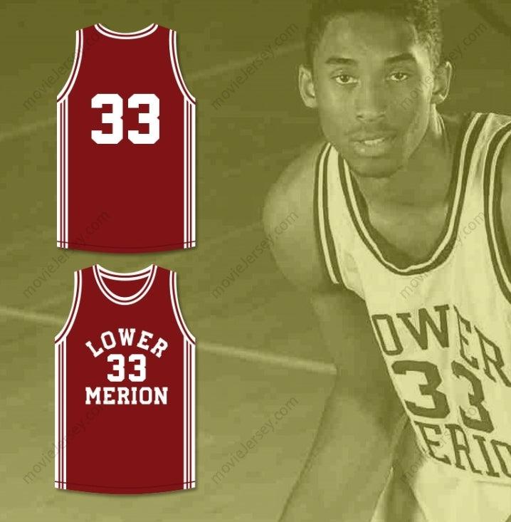 CUSTOM ANY Name Number  BRYANT 33 LOWER MERION HIGH SCHOOL ACES MAROON BASKETBALL JERSEY 1 Top Stitched S-6XL