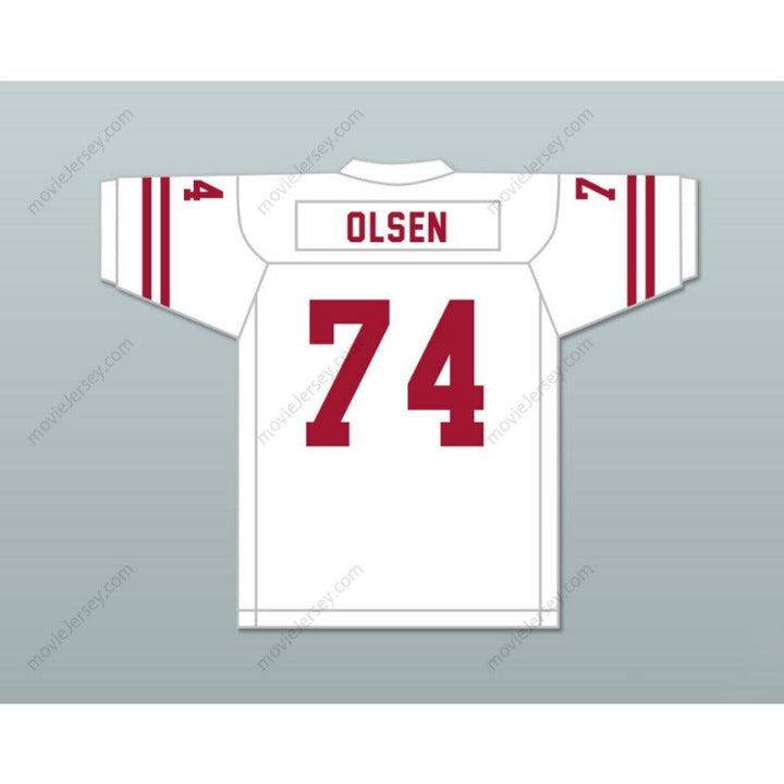 CUSTOM ANY Name Number MERLIN OLSEN 74 LOGAN HIGH SCHOOL GRIZZLIES Football Jersey Top Stitched S-6XL