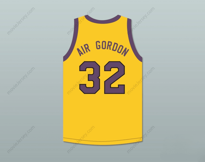 CUSTOM ANY Name Number AIR GORDON 32 YELLOW BASKETBALL JERSEY MARTIN Top Stitched S-6XL