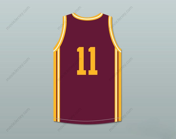 CUSTOM ANY Name Number ARTHUR AGEE 11 JOHN MARSHALL METROPOLITAN HIGH SCHOOL MAROON BASKETBALL JERSEY HOOP DREAMS Top Stitched S-6XL
