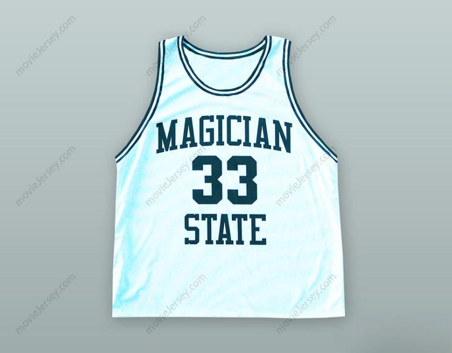 CUSTOM ANY Name Number MAGIC JOHNSON 33   WHITE BASKETBALL JERSEY Top Stitched S-6XL