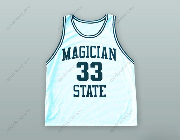 CUSTOM ANY Name Number MAGIC JOHNSON 33   WHITE BASKETBALL JERSEY Top Stitched S-6XL