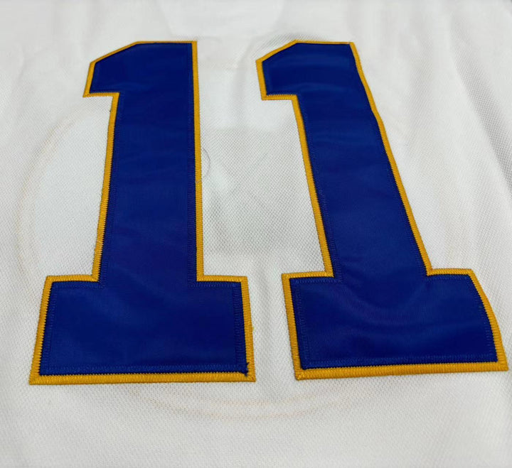 Custom Any Name Number JIM NICHOLS 11 CINCINNATI SWORDS WHITE TIE DOWN HOCKEY JERSEY Top Stitched S-6XL