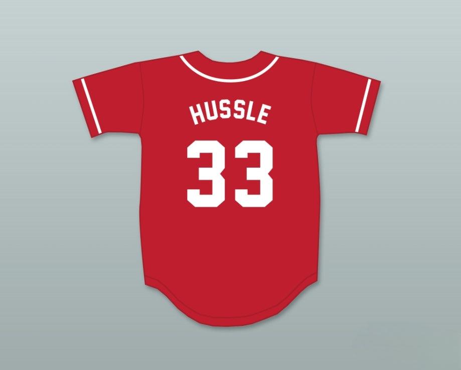 Custom Any Name Number NIPSEY HUSSLE 33 CRENSHAW RED BASEBALL JERSEY Top Stitched S-6XL