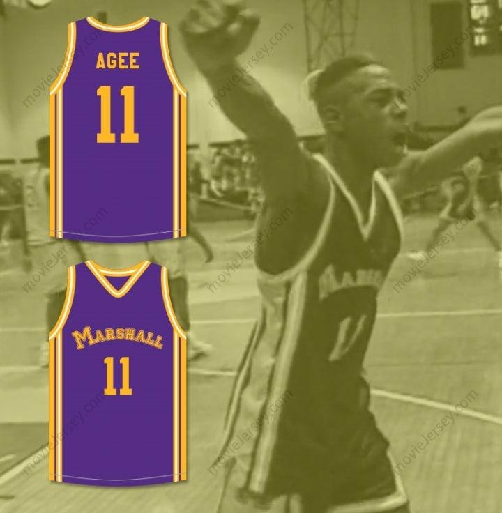 CUSTOM ANY Name Number ARTHUR AGEE 11 JOHN MARSHALL METROPOLITAN HIGH SCHOOL COMMANDOS PURPLE BASKETBALL JERSEY HOOP DREAMS Top Stitched S-6XL