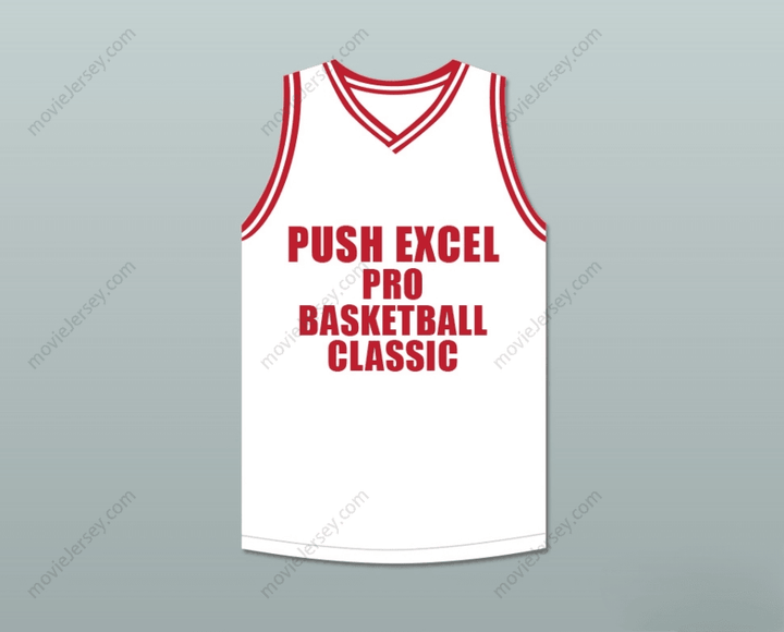 CUSTOM ANY Name Number DOMINIQUE WILKINS 21 PUSH EXCEL PRO BASKETBALL CLASSIC WHITE BASKETBALL JERSEY 1988 CHARITY EVENT Top Stitched S-6XL