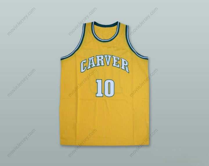 CUSTOM ANY Name Number TIM HARDAWAY 10 CARVER MILITARY ACADEMY CHALLENGERS YELLOW GOLD BASKETBALL JERSEY 3 Top Stitched S-6XL