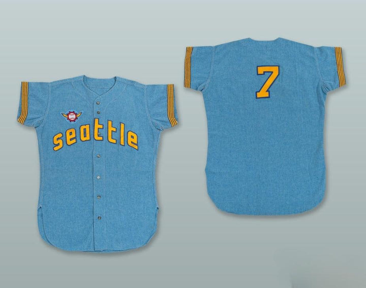 Custom Any Name Number RON PLAZA 7  PILOTS LIGHT BLUE BASEBALL JERSEY Top Stitched S-6XL
