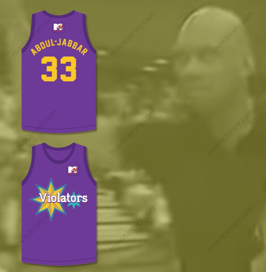 Custom Any Name Number KAREEM ABDUL-JABBAR 33 VIOLATORS BASKETBALL JERSEY 4TH ANNUAL ROCK N' JOCK B-BALL JAM 1994 Top Stitched S-6XL