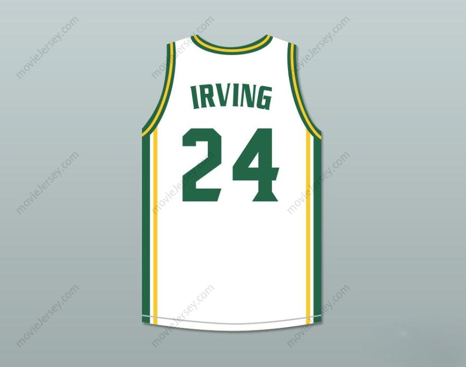 CUSTOM ANY Name Number KYRIE IRVING 24 HIGH SCHOOL WHITE BASKETBALL JERSEY Top Stitched S-6XL