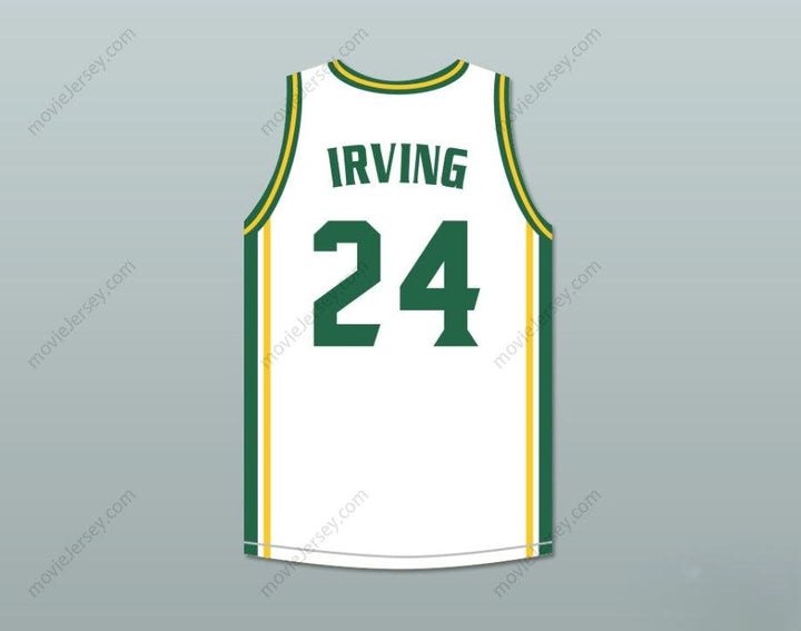 CUSTOM ANY Name Number KYRIE IRVING 24 HIGH SCHOOL WHITE BASKETBALL JERSEY Top Stitched S-6XL