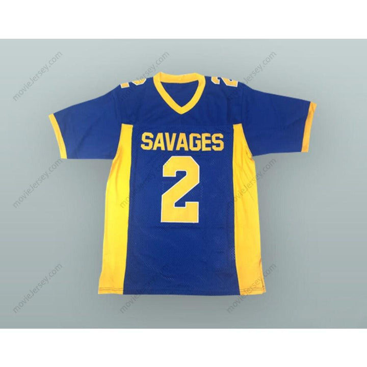 CUSTOM ANY Name Number LEIGHTON VANDER ESCH 2 SALMON RIVER HIGH SCHOOL SAVAGES BLUE FOOTBALL JERSEY Top Stitched S-6XL
