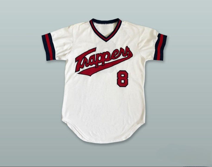 Custom Any Name Number EDMONTON TRAPPERS 8 WHITE BASEBALL JERSEY Top Stitched S-6XL