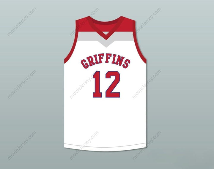 CUSTOM ANY Name Number ZION WILLIAMSON 12  DAY SCHOOL GRIFFINS WHITE BASKETBALL JERSEY 2 Top Stitched S-6XL